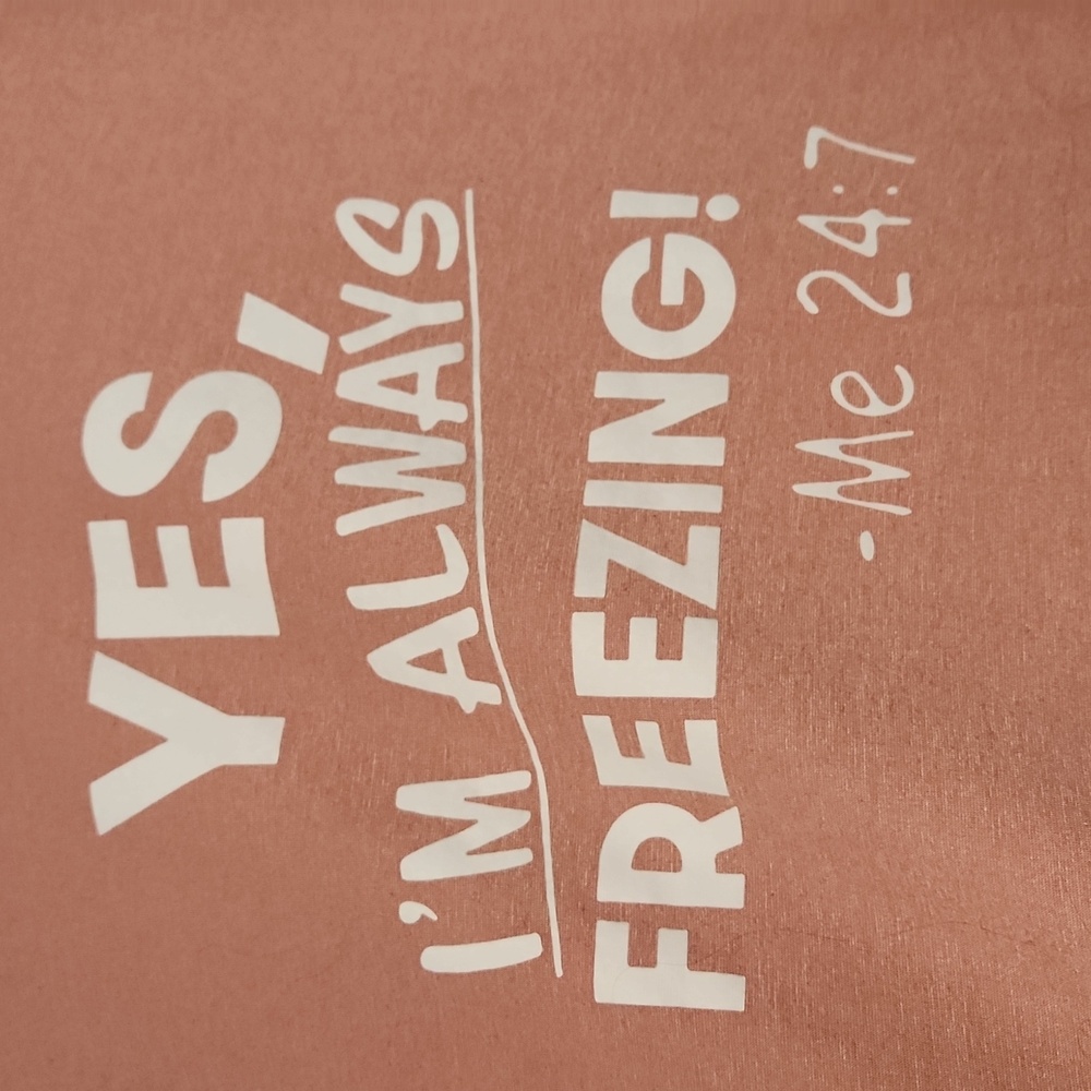 YES I'm Always FREEZING Mauve lined Hoodie - Picture 2 of 10
